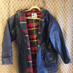Vintage women rain coat size L flannel lined